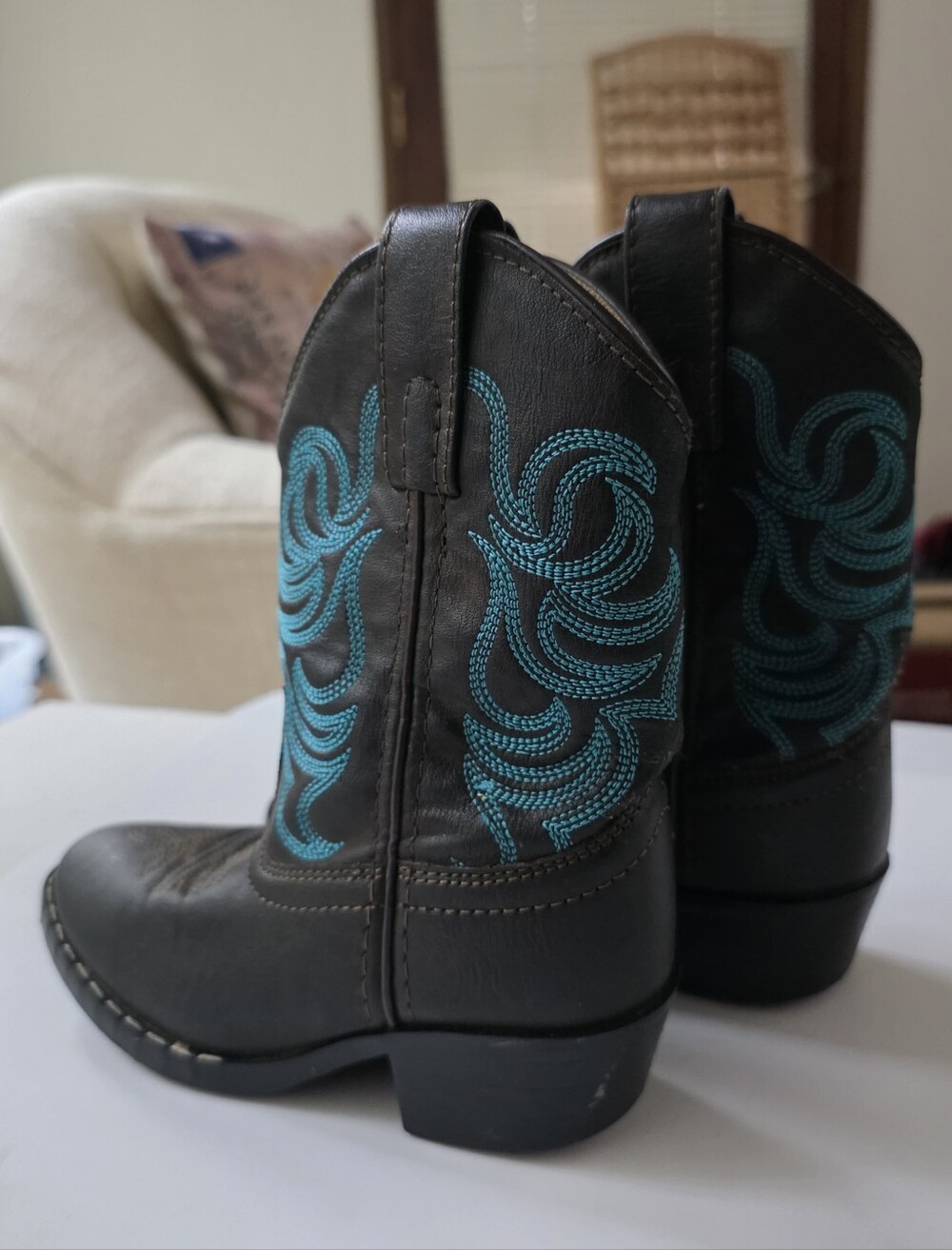 Smokey Mountain Boots Kids Monterey Western boots Blue/Brown size 10.5 Width R - Picture 2 of 8